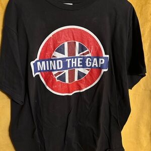 Black 'Mind The Gap' Graphic Tee